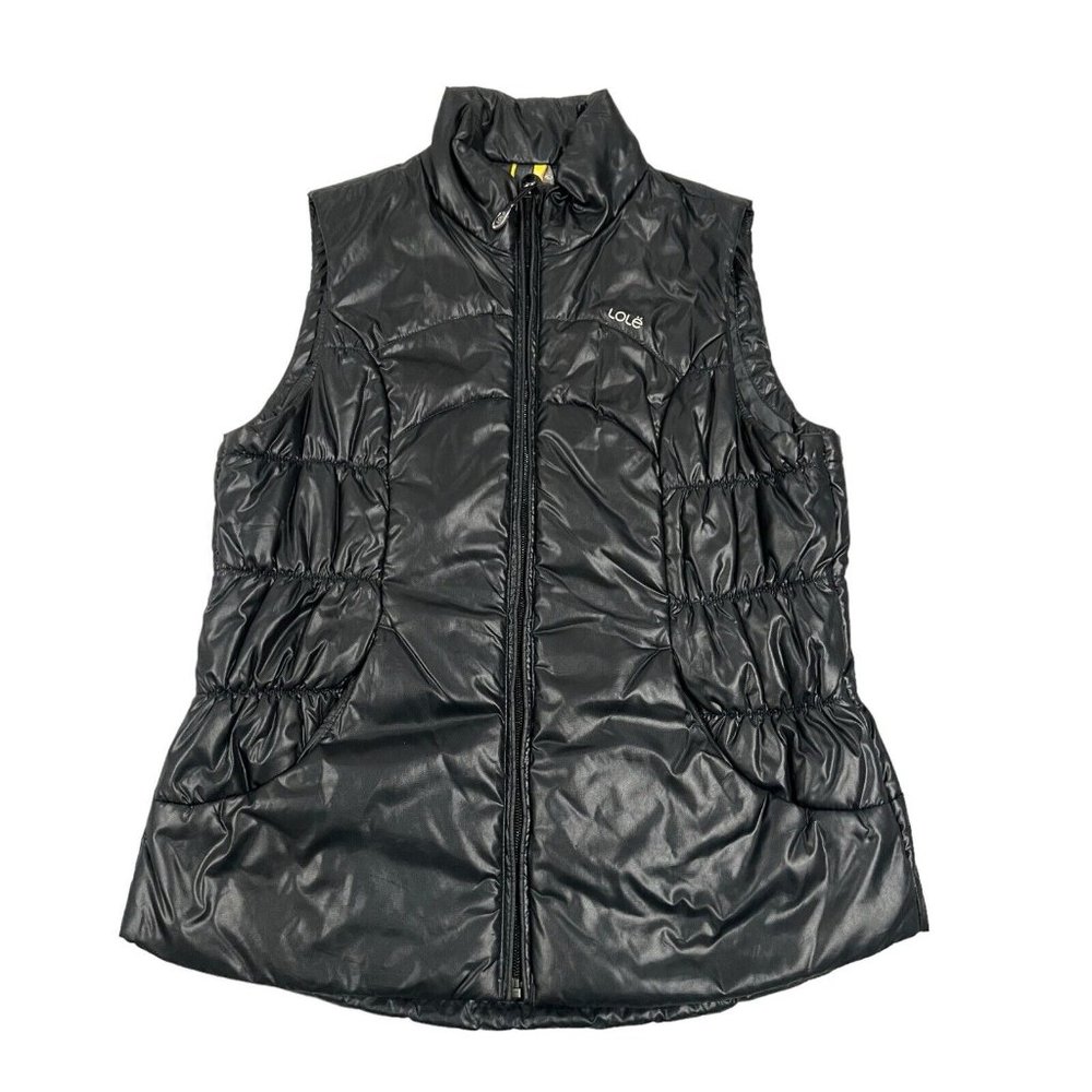 Lole Womens Black Puffer Vest Size S (4-6)Water Repellent Windproof Lightweight
